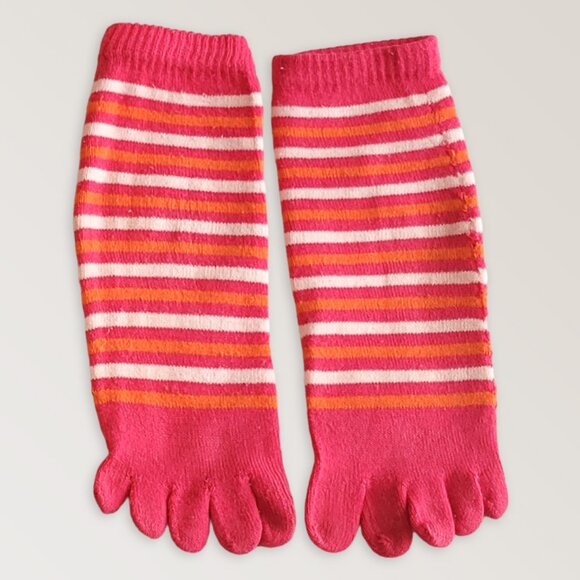 Colorful Stripped Toe Socks, Funky Funny Y2K Socks, Set of 3 - Picture 4 of 5